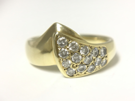 14 K Gouden Fantasie Band Ring 0.40 crt Briljantgeslepen Diamant