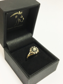 Antiek 14 K Gouden Rozet Ring ca 0.25 crt Roosgeslepen Diamant
