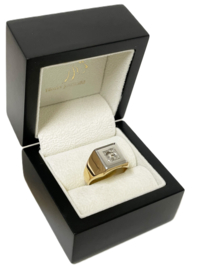 Bicolor Gouden Heren Ring 0.50 ct Amsterdamse Roos Geslepen Diamant