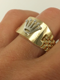 14 K Bicolor Gouden Rolex Ring - 9,7 g
