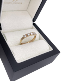 14 Karaat Gouden Rijring Heldere Briljant Geslepen Cubic Zirkonia