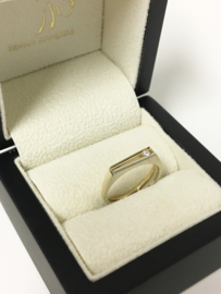 Rensini Bicolor Gouden Design Ring 0.05 crt Briljantgeslepen Diamant TW