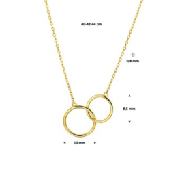 14 K Gouden Collier Ringen (Verstelbaar)  - 40 + 4 cm
