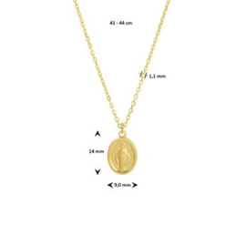 14 K Gouden Collier Scapulier Hanger / 41 - 44 cm