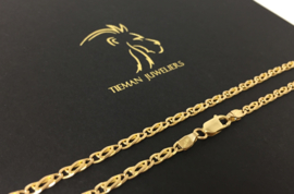 14 K Gouden Valkoog Schakel Ketting - 52 cm / 12,4 g