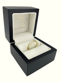 14 Karaat Gouden Fantasie Ring 0.03 ct Briljant Geslepen Diamant