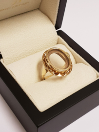 Antiek Handvervaardigd 14 K Gouden Medaillon Ring