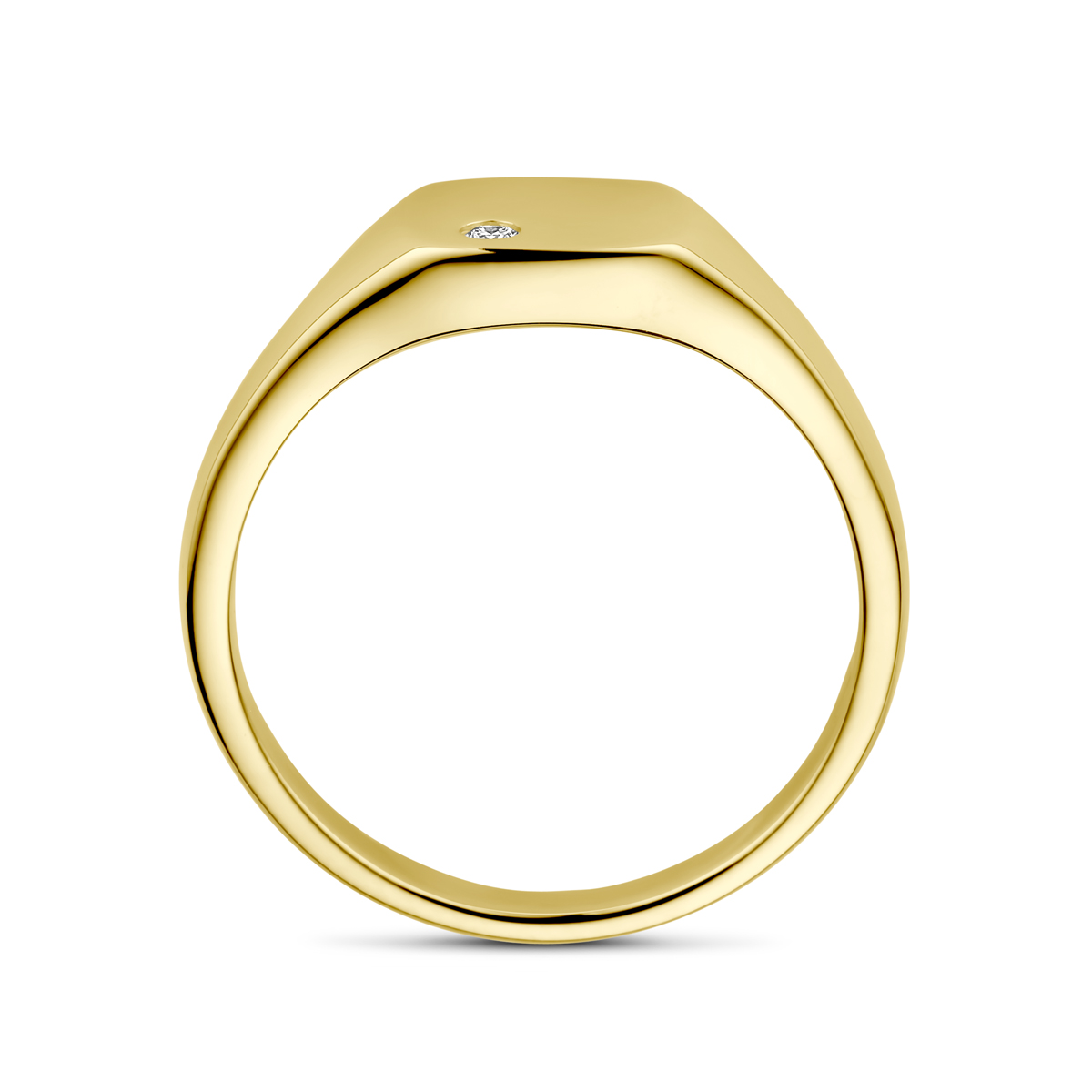 14 Karaat Graveerring Briljant Geslepen Diamant 0.02 ct  H/SI