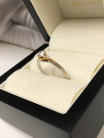 18 K Gouden Solitair Dames Ring 0.25 crt Diamant - D / VVS2 Incl GIA Certificaat
