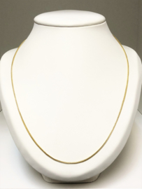 14 K Schakel Ketting Vossenstaart (vierkant) - 61 cm / 6,1 g