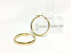 14 K Gouden Oorhangers Zinzi (Platte Buis) - 2,5 cm