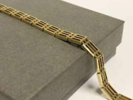 14 K Gouden Fantasie Schakel Armband - 19,5 cm / 18,25 g