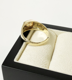 14 K Tricolor Gouden Heren Ring Briljantgeslepen Zirkonia