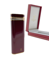 Must de Cartier Briquet Laque de Chine 3 Anneaux (Trinity) Bordeaux - Gas Aansteker
