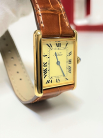 Must de Cartier Tank Large Quartz 590005 Roman Dial in Originele Cassette