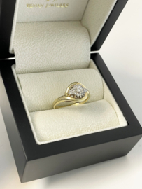 DIAMONDE 14 K Gouden Slag Ring 0.28 crt Briljant Geslepen Diamant