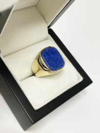 Grove 14 K Gouden Heren Stomphoek Ring Lapis Lazuli - 8,9 g / Mt 19.5