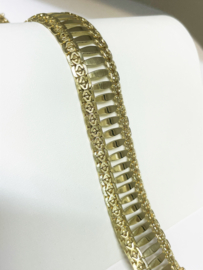 Vintage 14 Karaat Gouden Brede Schakel Armband - 19.5 cm / 37.3 g / 2 cm