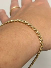 14 K Gouden Gourmet Schakel Armband - 21,5 cm