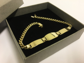 14 K Gouden Plaat Armband (3 Platen) - 20,5 cm / 12,7 g