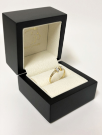 14 Karaat Bicolor Gouden Fantasie Ring Briljant Geslepen Diamant