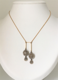 14 K Antiek Gouden Anker Collier 2.5 crt Roosgeslepen Diamant  ca 1920