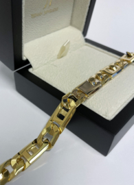 18 Karaat Bicolor Gouden Rolex Schakel Armband - 21.5 cm / 37,5 g / 9.4 mm