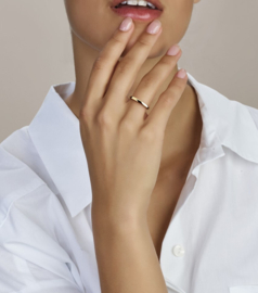 14 K Gouden Bijzet Ring Aanschuif Ring - 2 mm / Mt 17
