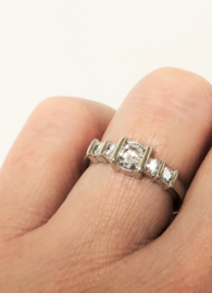 Le Chic 14 K Witgouden Ring 0.9 crt Briljantgeslepen Diamant F/ VVS1