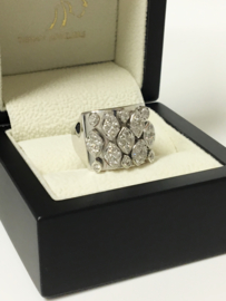 Grove 18 K Witgouden Bandring 0.50 crt Diamant H/VS2 - 16,9 g
