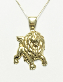 14 K Gouden Hanger - Leeuw 0.01 crt Briljantgeslepen Diamant