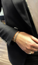18 Karaat Gouden Scharnier Armband 0.75 ct Saffier / 0.15 ct Diamant