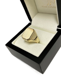 14 Karaat Gouden Heren Zegelring Model 8-Kant Gematteerd - Mt 20