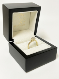 14 K Gouden Rozet Ring ca 0.15 crt Briljant Geslepen Diamant