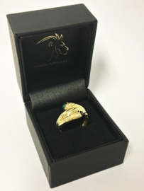 14 K Gouden Fantasie Ring Diamant Saffier Smaragd