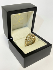 Gouden Fantasie Ring Heldere Briljant Geslepen Zirkonia - 10,3 g