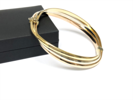 18 K Tricolor Gouden Trinity Slaven Armband Bangle - 26,9 g / 18,5 cm