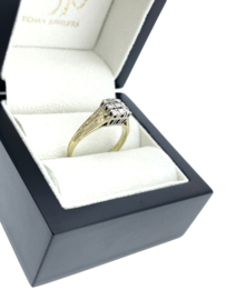 Antiek Gouden Ring 0.40 ct Briljant Geslepen Diamant - H / VS2-SI