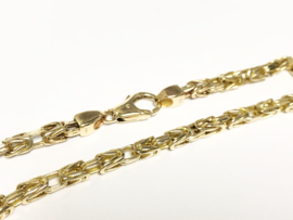 14 K Gouden Konings Armband Byzantijns - 21,5 cm / 4 mm / 18 g