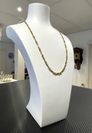 14 Karaat Bicolor Gouden Schakelketting 50 cm