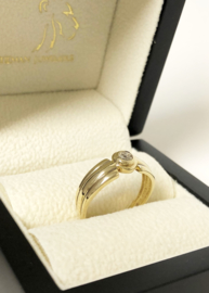 14 K Gouden Bandring 0.01 crt Brilantgeslepen Diamant