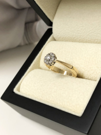 14 K Gouden Rozet Ring 0.25 crt Briljantgeslepen Diamant - H/ VVS2
