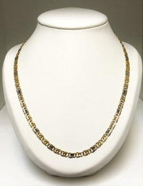 18 K Bicolor Gouden Gucci Schakel Ketting - 66 cm / 33,6 g