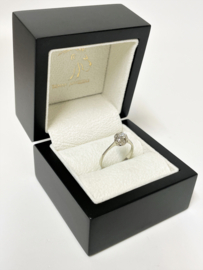 Handvervaardigd Antiek Witgouden Puntscheen Solitair Ring ca 0.30 crt Briljant Geslepen Diamant - H / VVS1