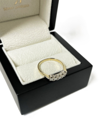 Bicolor Gouden Rijring 0.15 ct Briljant Geslepen Diamant G / VVS