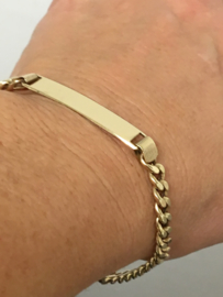 14 K Gouden Gourmet Plaat Armband - 21,5 cm / 10,1 g