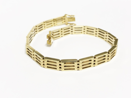 14 K Gouden Fantasie Schakel Armband - 19,5 cm / 18,25 g