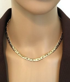14 K Gouden Fantasie Schakel Collier - 41,5 cm