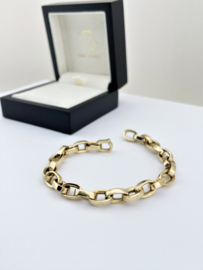 14 Karaat Gouden Anker Schakel Armband - 19.5 cm / 12.2 g / ca 8 mm