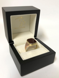 14 K Antiek Gouden Heren Zegelring Rosé Accenten - Carneeol